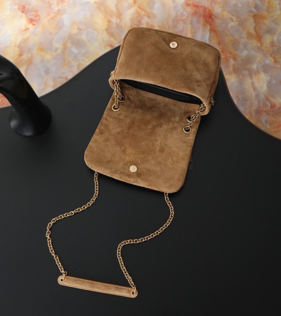 Sa1nt Lau*nt Y51 Jamie 4.3 Bag Suede Leather Camel Brown 20*12*7cm 809696 Master Quality