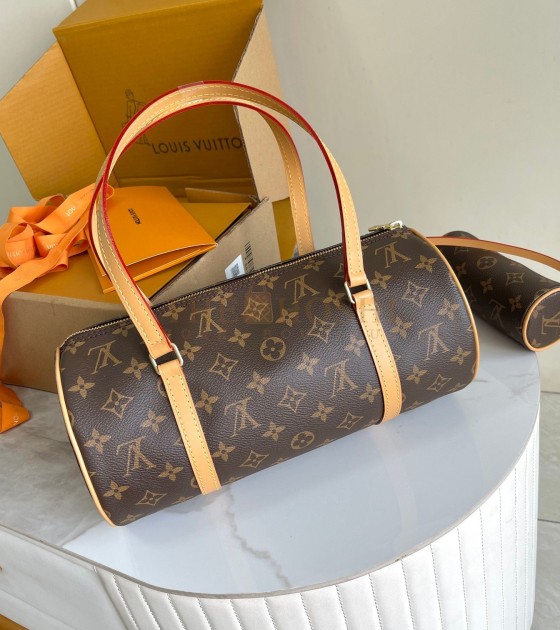 L0vis Vvtt0n LV Vintage Monogram Papillon Tote Bag Brown SIze 30×15×15cm Master Quality