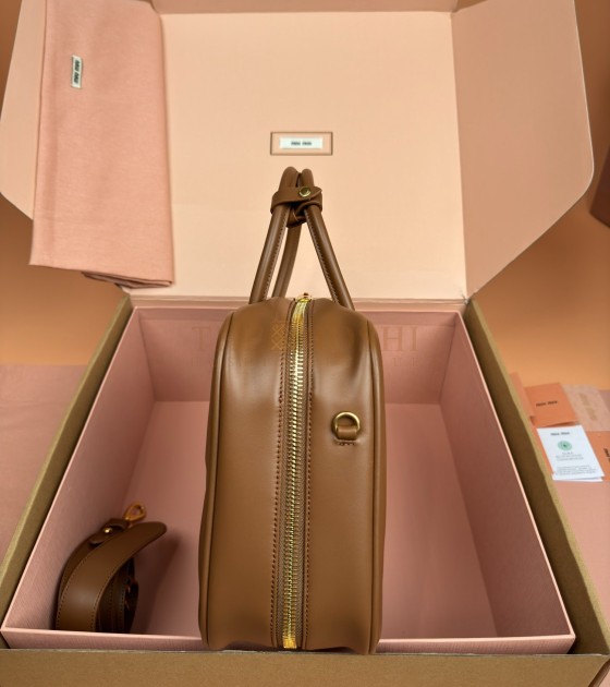 MIU MIU Beau Handbag Brown Size 34*10*23CM Master Quality