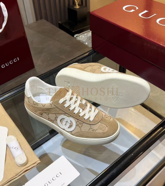 Gvc*1 Suede Shoes Brown Low-Top Sneakers 3.5cm Platform