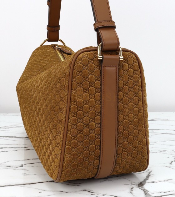 Gvc*1 Horsebit Shoulder Bag Suede Leather Brown Size  38*20*15 cm Master Quality