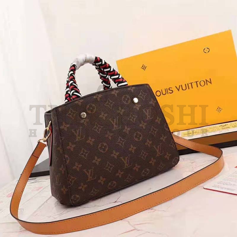 L0vis Vvtt0n LV Women Montaigne BB Handbag in Monogram Canvas-Brown Master Quality