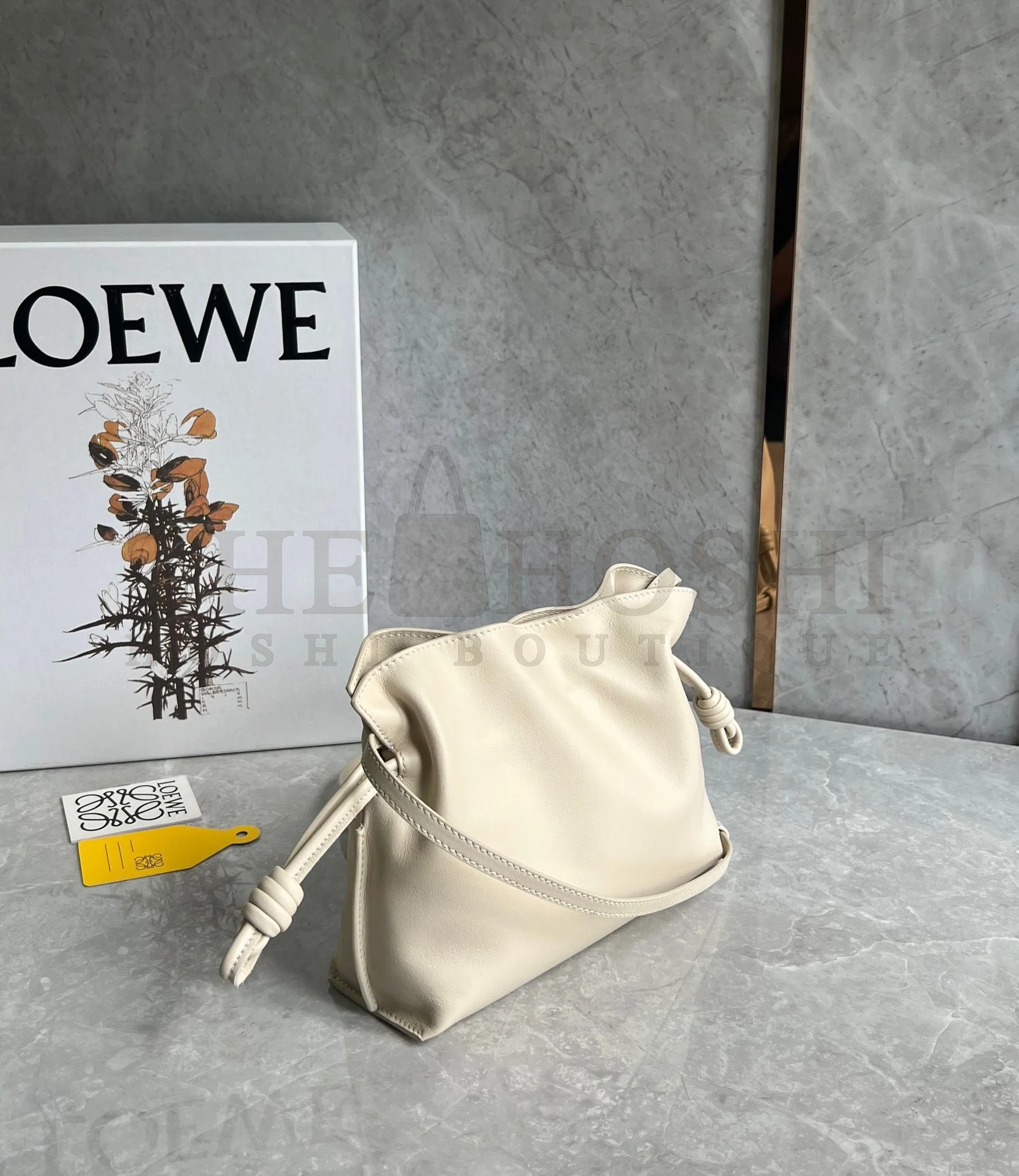 L0ew* Mini Flamenco Clutch Bag In Angora Calfskin Master Quality