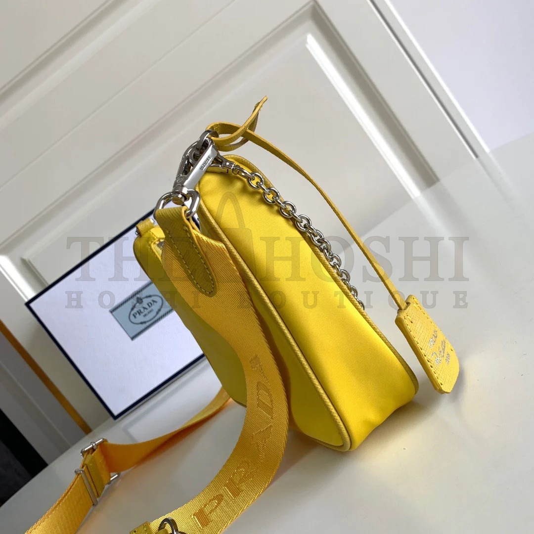 Pra*a Re-Edition 2005 Shoulder Bag In Yellow Re-Nylon Master Quality