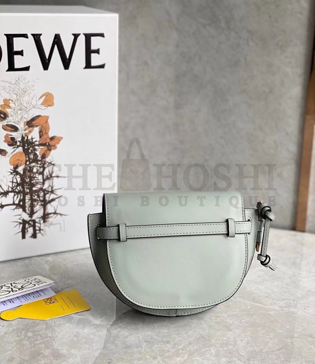 L0ew* Gate Dual Mini Bag In Ash Grey Calfskin Master Quality