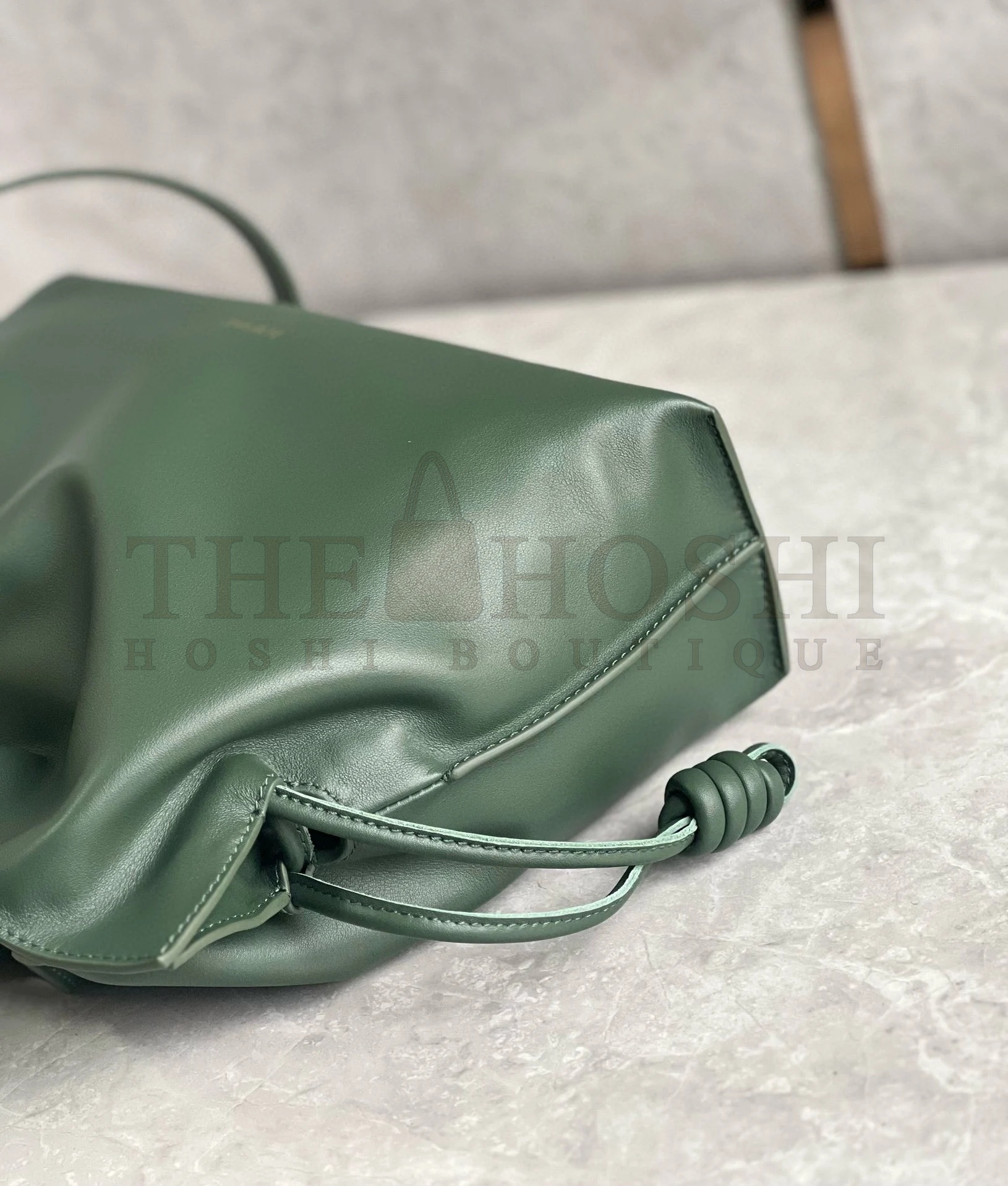 L0ew* Flamenco Clutch Bag in Bottle Green Nappa Calfskin Master Quality