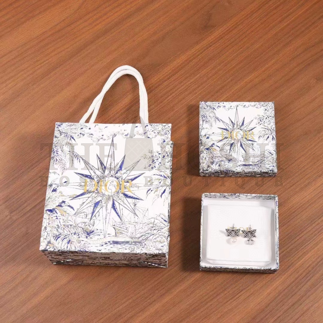 D10r Women CD Papillon De Nuit Earrings Silver Metal Pearls Master Quality