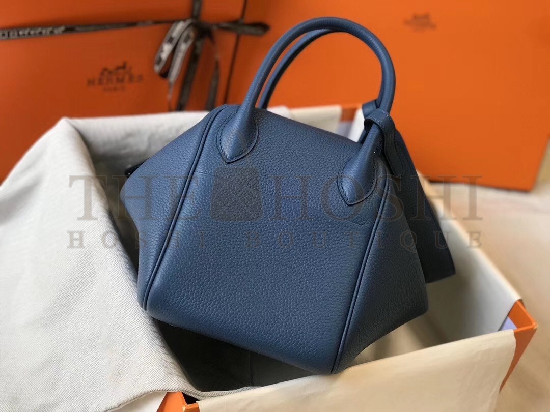 H**me5 Lindy 30cm Bag In Blue Agate Clemence Leather Master Quality