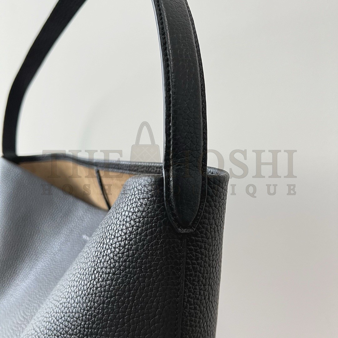 The R0w Large N/S Park Tote in Black Grained Leather Master Quality