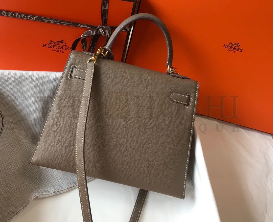 H**me5 Kelly 28cm Sellier Bag in Taupe Epsom Calfskin GHW Master Quality