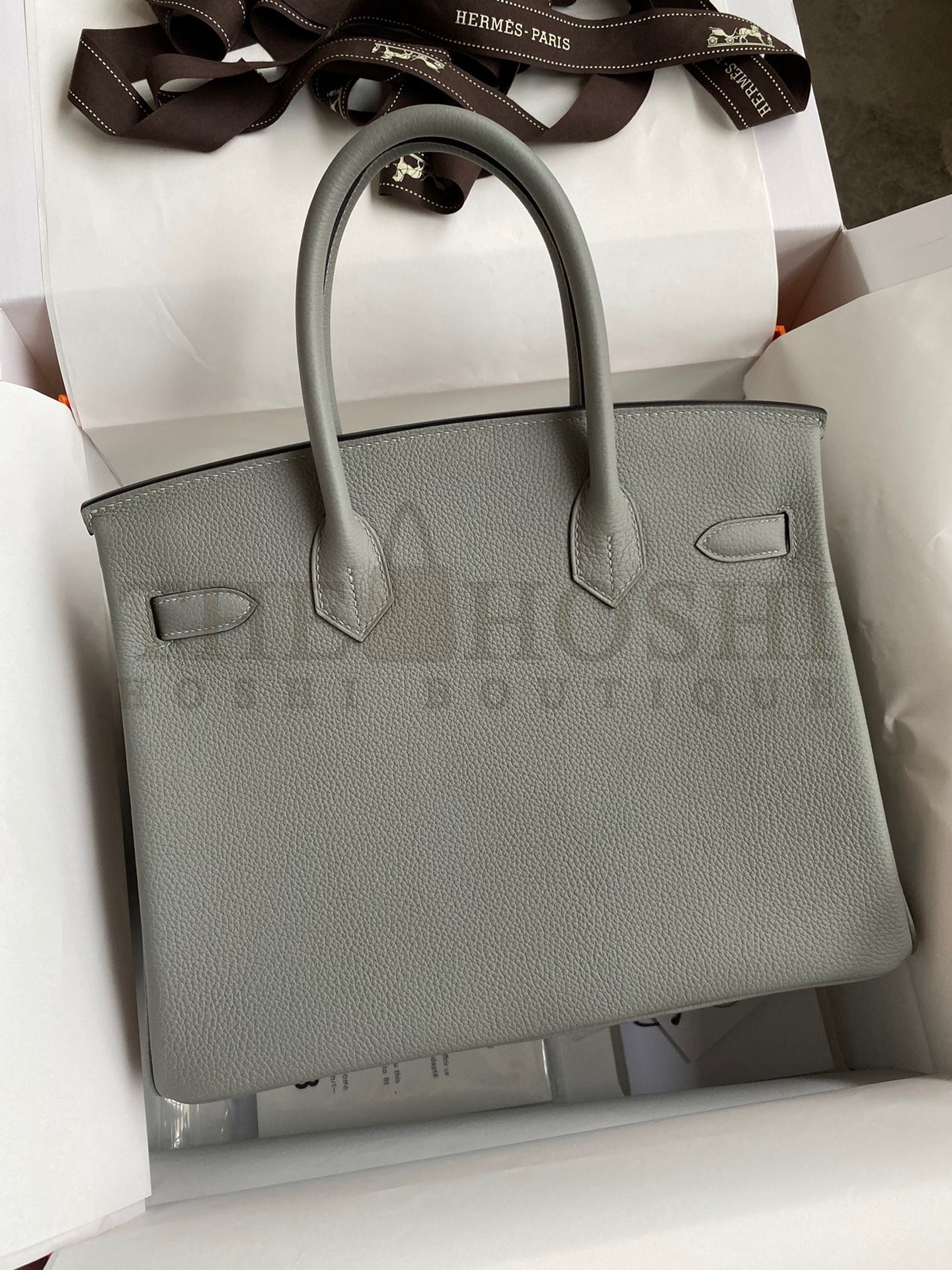 H**me5 Birkin 30 Retourne Handmade Bag In Girls Mouette Clemence Leather Master Quality