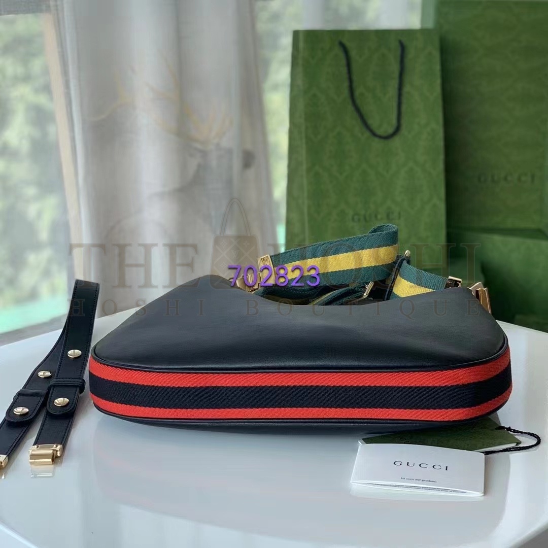 Gvc*1 Women Attache Large Shoulder Bag Black Leather Master Quality