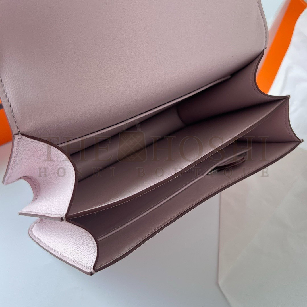 H**me5 Constance 1-18 Mirror Bag In Mauve Pale Chevre Mysore Leather Master Quality