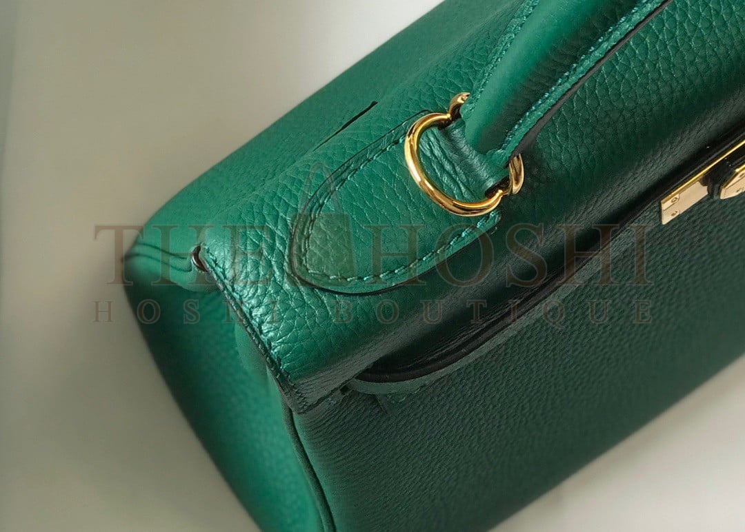 H**me5 Kelly 28cm Retourne Bag in Malachite Clemence Leather GHW Master Quality