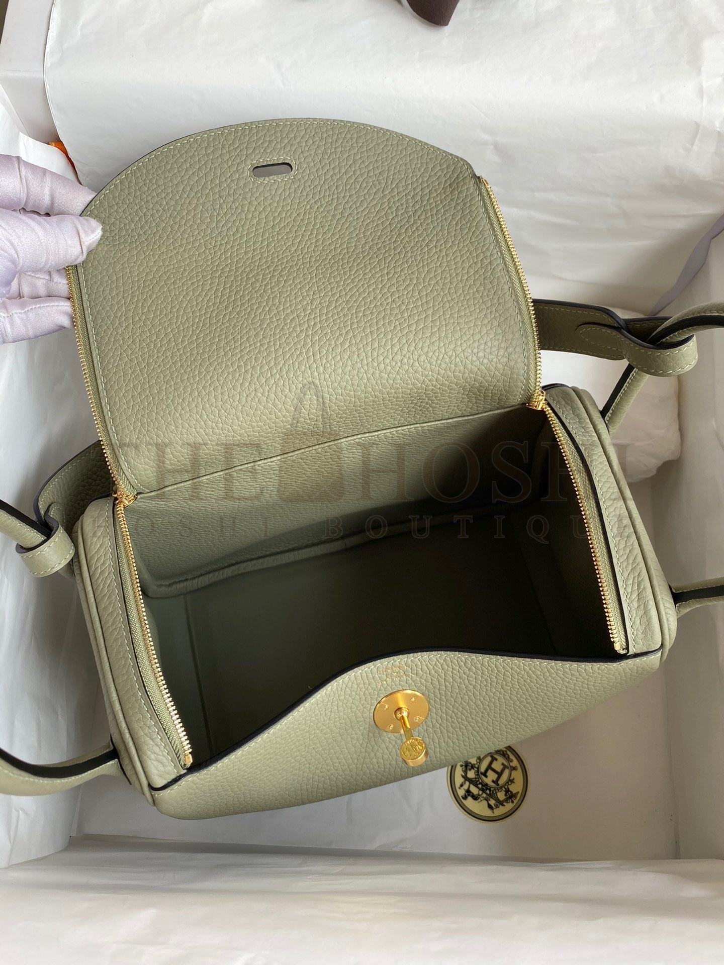 H**me5 Lindy 26 Handmade Bag In Sauge Clemence Leather Master Quality