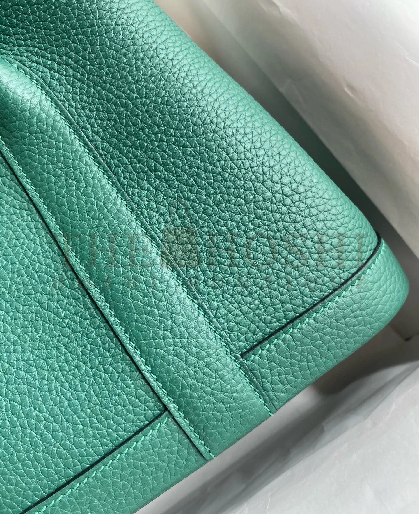 H**me5 Garden Party 30 Handmade Bag in Malachite Clemence Leather Master Quality