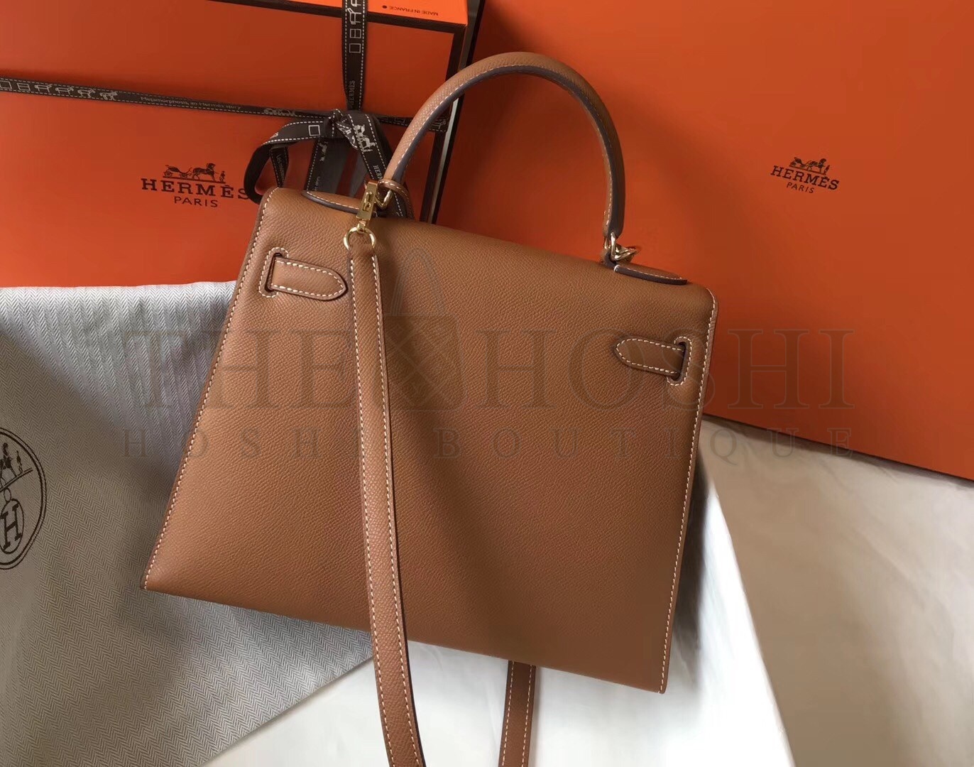 H**me5 Kelly 28cm Sellier Bag In Brown Epsom Leather Master Quality