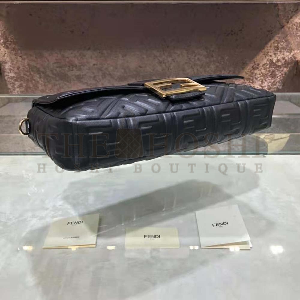 F**di Women Iconic Large Baguette Leather Bag-Black Master Quality