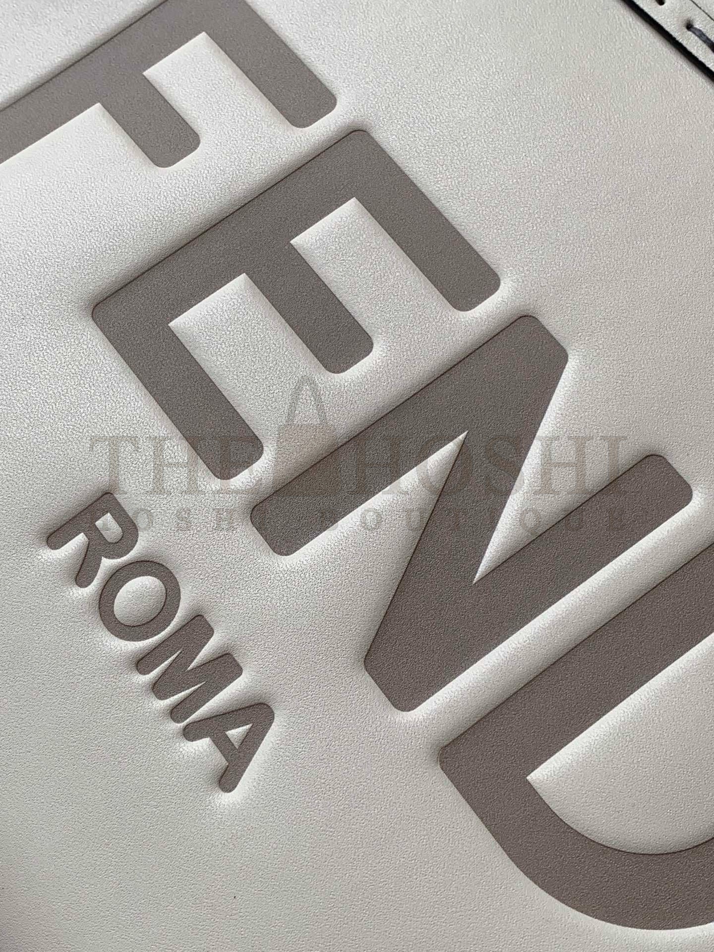 F**di Sunshine Small Tote Bag In White Calfskin Master Quality