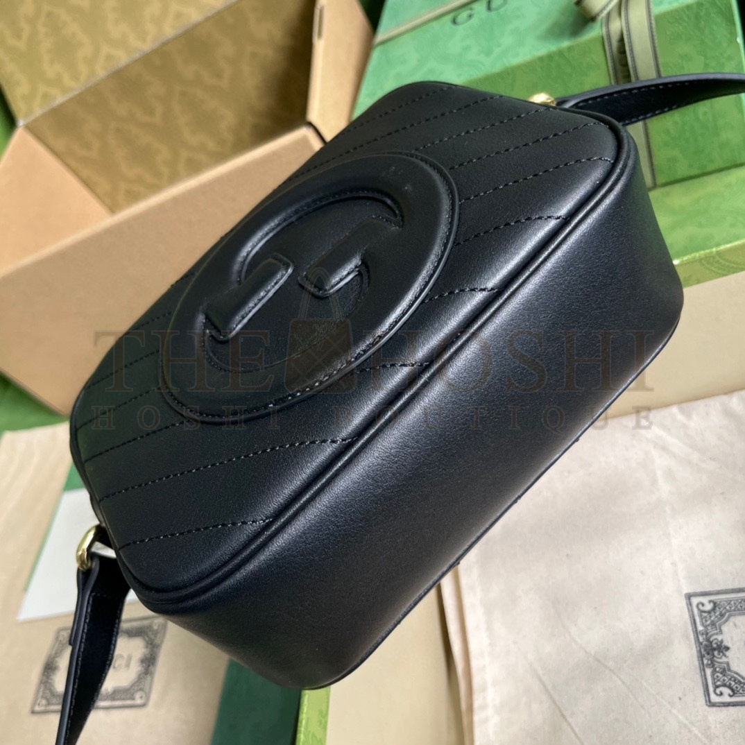 Gvc*1 Women GG Blondie Small Shoulder Bag Black Leather Round Interlocking G Master Quality