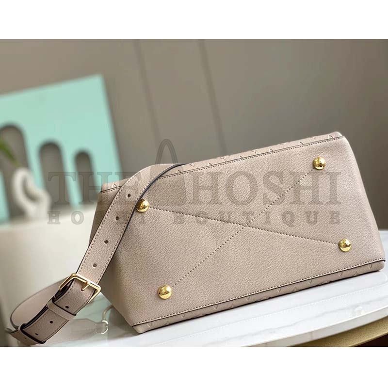 L0vis Vvtt0n LV Women Maida Hobo Handbag Tourterelle Gray Embossed Grained Cowhide Master Quality