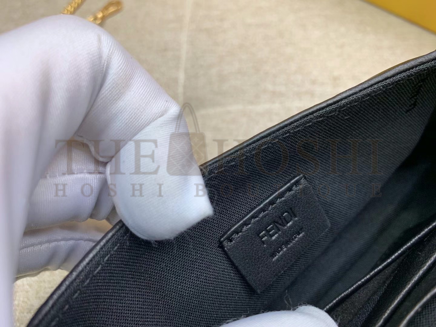 F**di Small Baguette Bag In Black FF Nappa Leather Master Quality