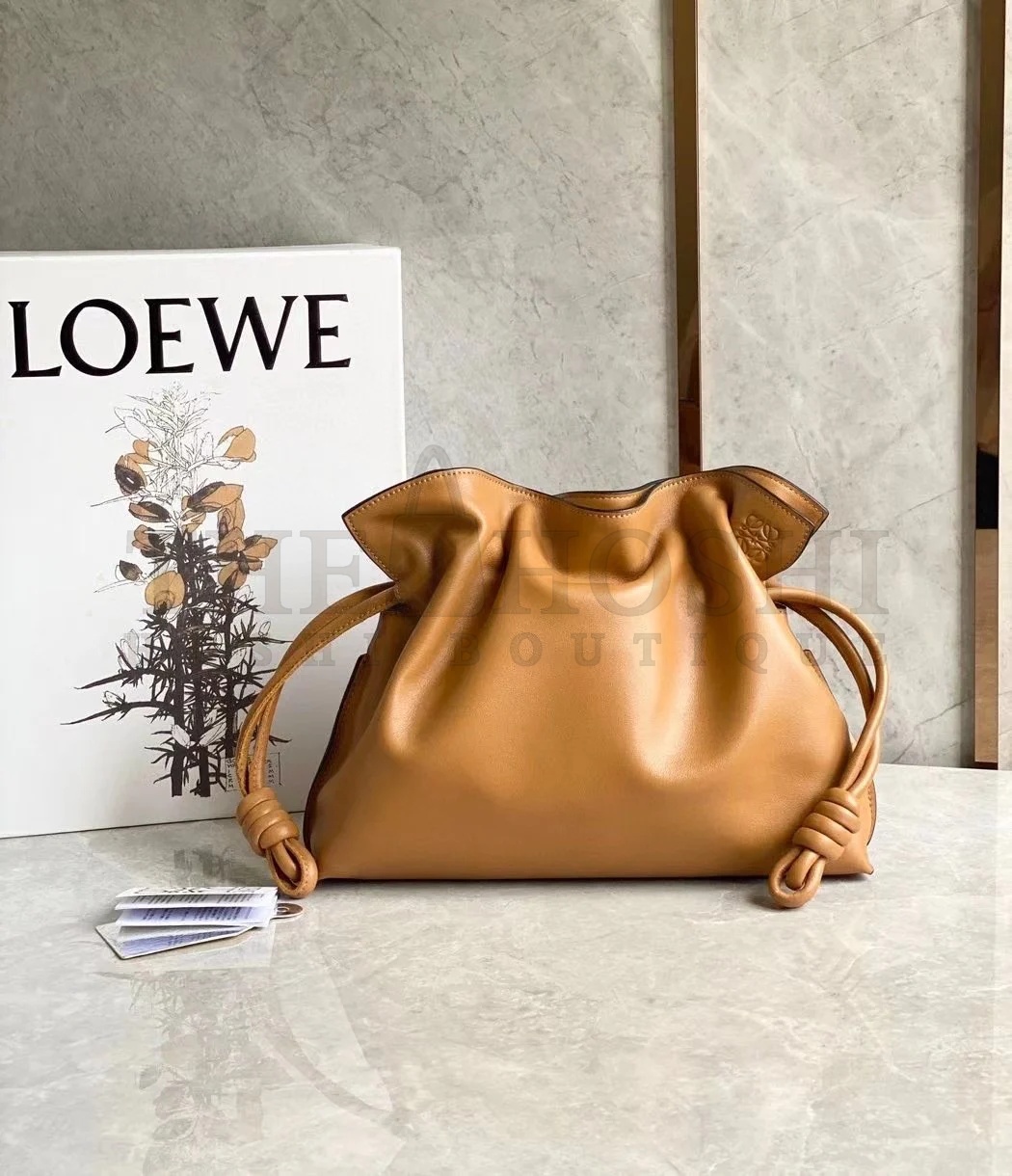 L0ew* Flamenco Clutch Bag In Brown Calfskin Master Quality