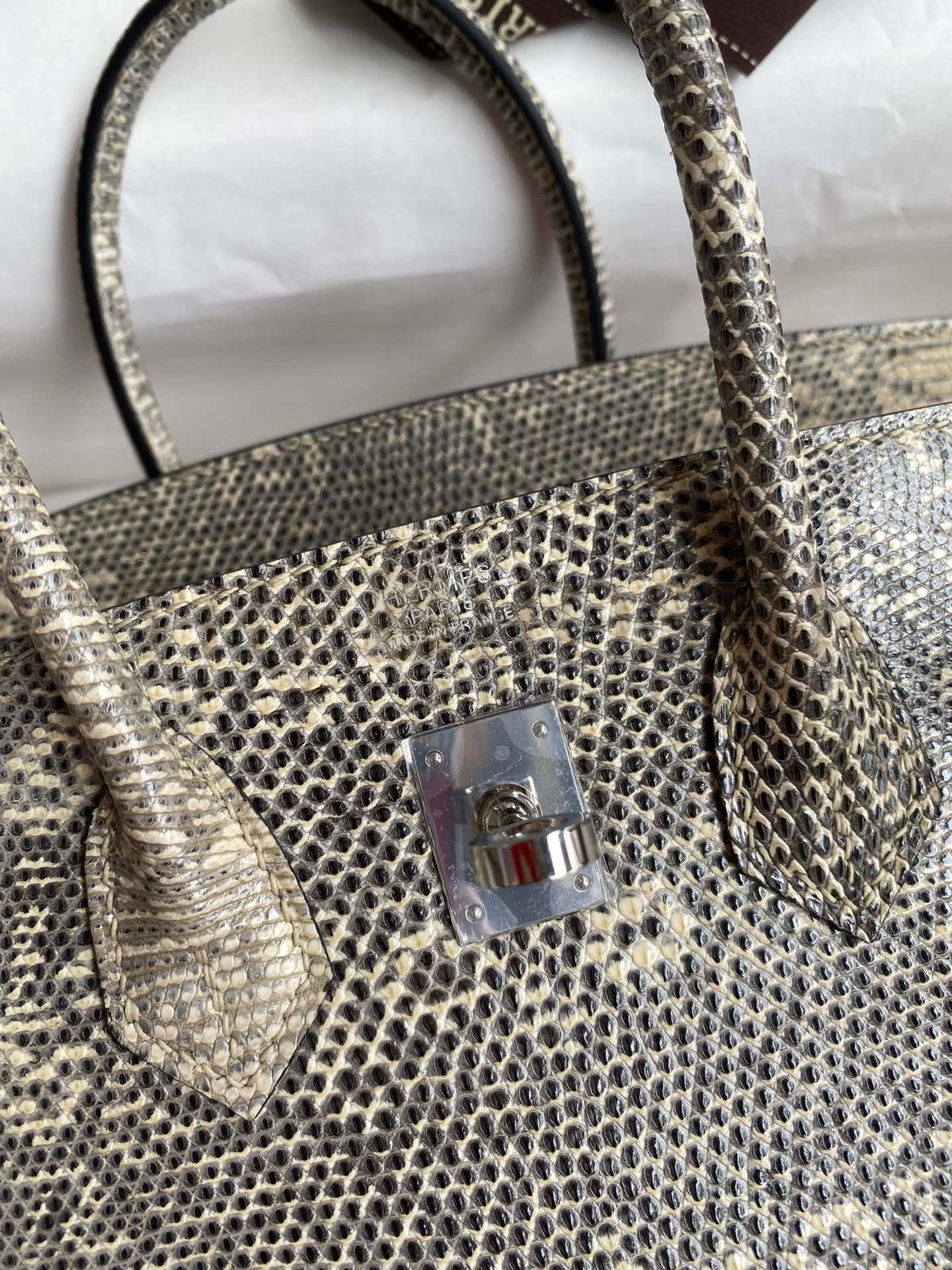 H**me5 Birkin 25 Retourne Handmade Bag In Ombre Lizard Leather Master Quality