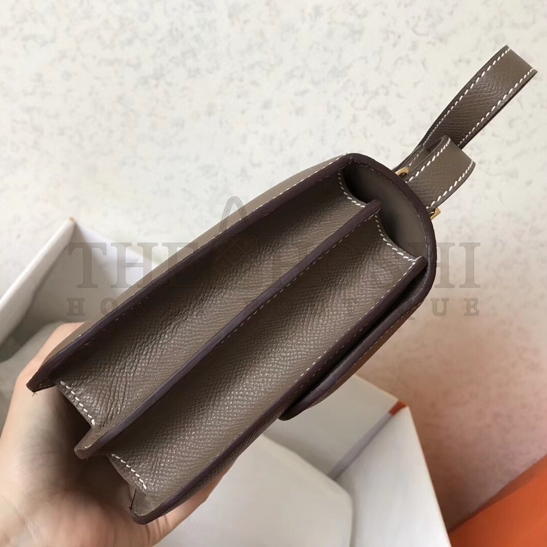 H**me5 Epsom Constance 24cm Taupe Handmade Bag Master Quality