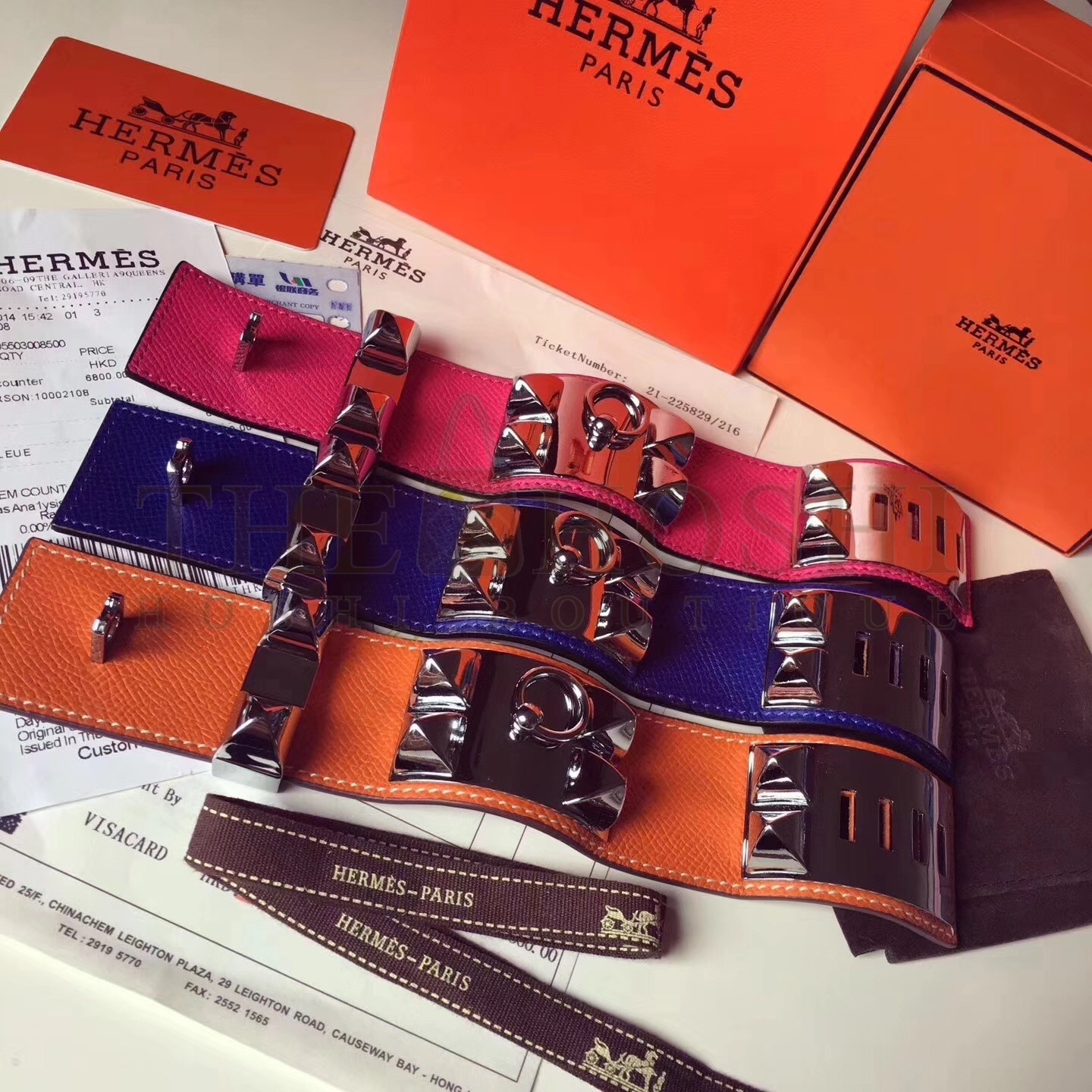 H**me5 Orange Epsom Collier de Chien Bracelet Size S Master Quality