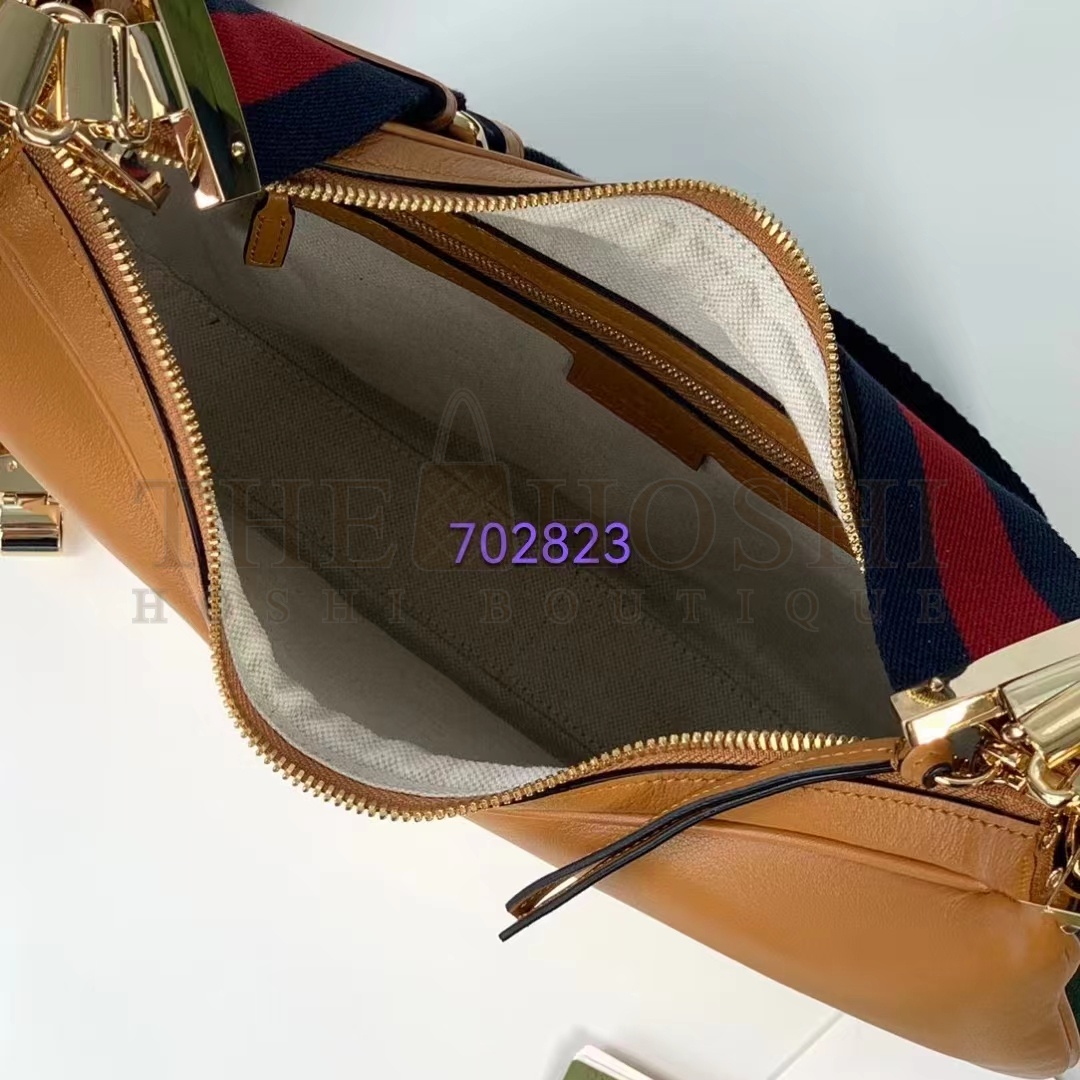 Gvc*1 Women Attache Large Shoulder Bag Dark Orange Leather Master Quality