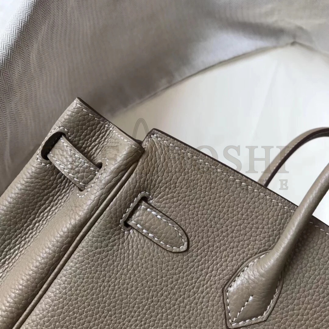 H**me5 Birkin 30 Bag in Gris Tourterelle Clemence Leather with GHW Master Quality