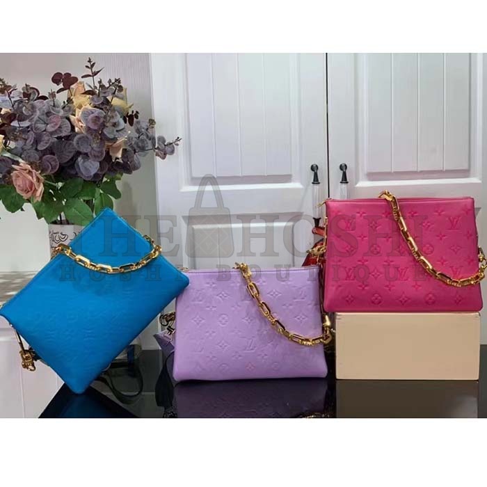 L0vis Vvtt0n LV Women Coussin PM Handbag Light Purple Lambskin Zip Closure Master Quality