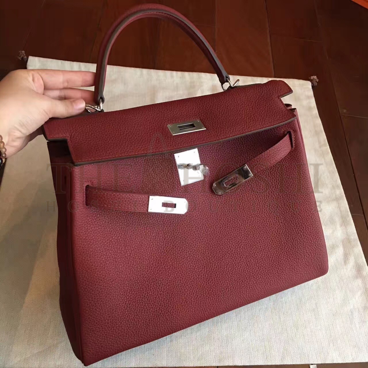 H**me5 Bordeaux Clemence Kelly Retourne 32cm Handmade Bag Master Quality
