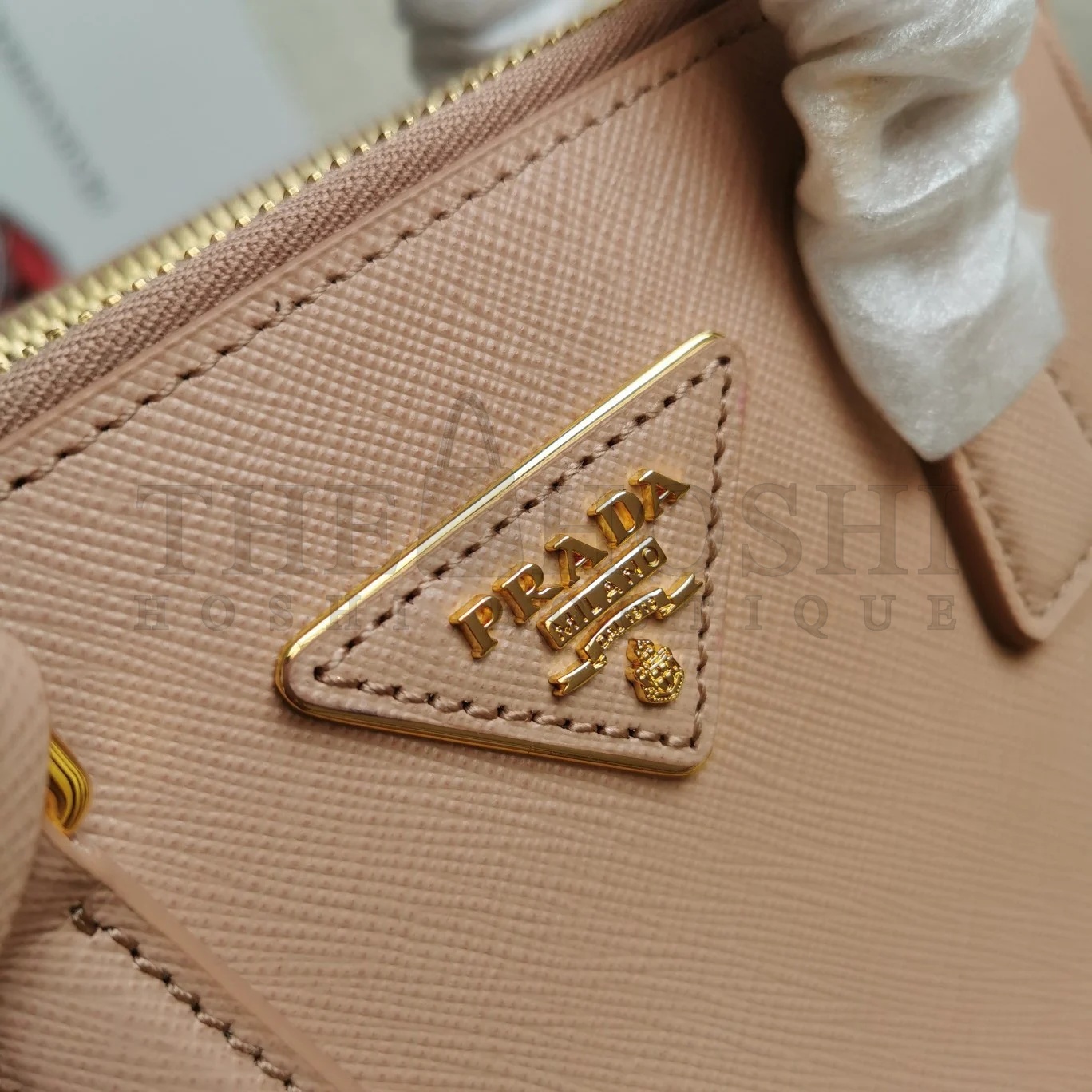 Pra*a Mini Galleria Bag In Powder Pink Saffiano Leather Master Quality