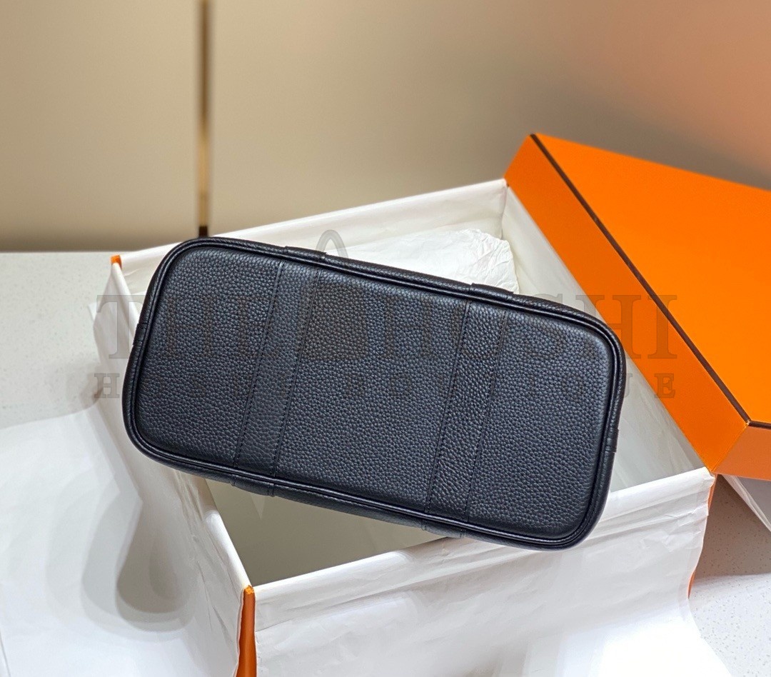 H**me5 Garden Party 30cm Bag in Toile and Black Leather Master Quality