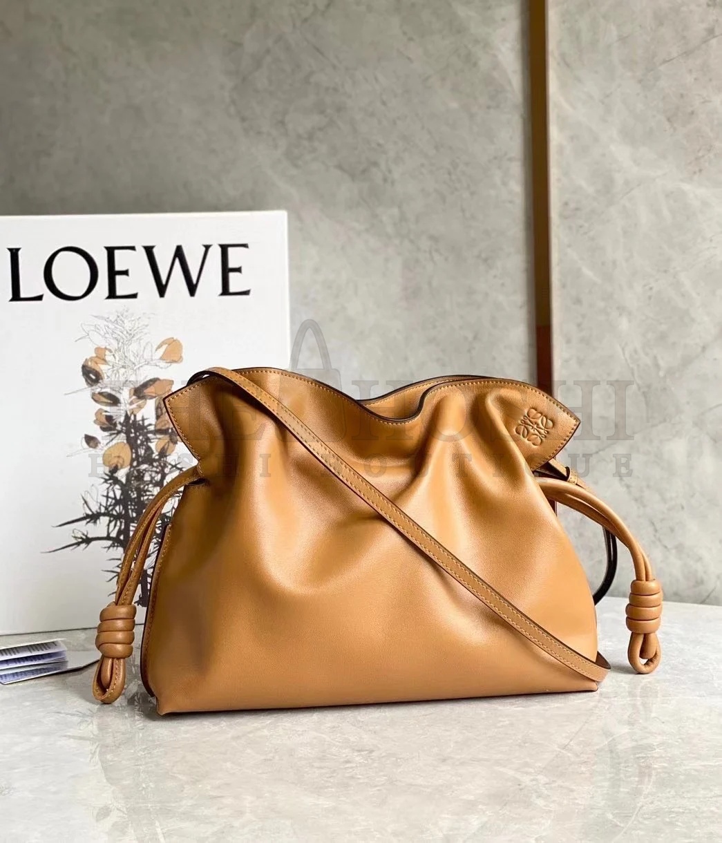 L0ew* Flamenco Clutch Bag In Brown Calfskin Master Quality