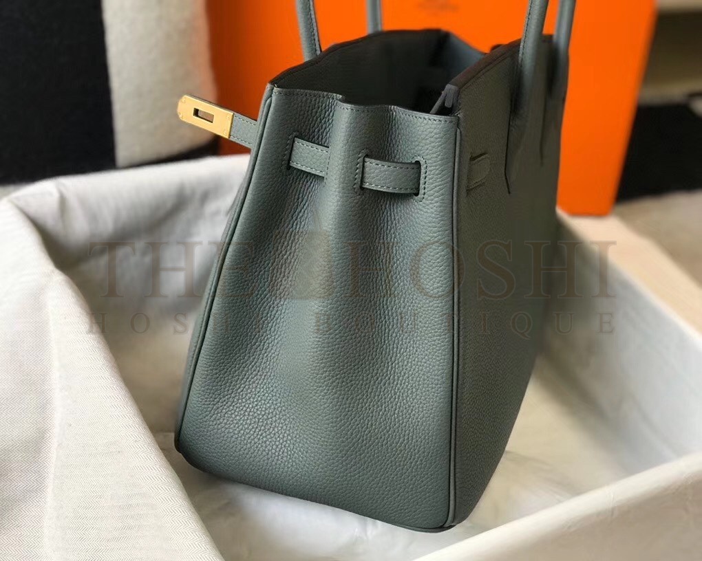 H**me5 Birkin 35 Bag in Vert Amande Clemence Leather with GHW Master Quality