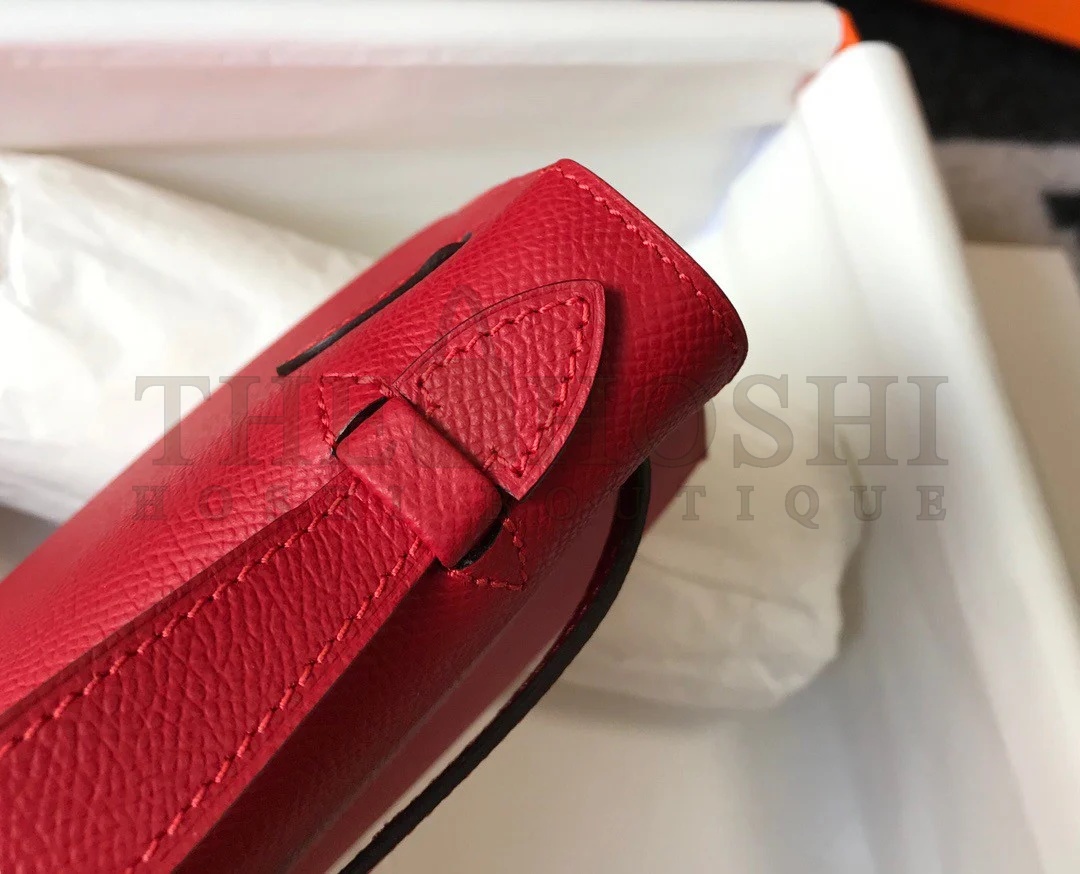 H**me5 Kelly Pochette Clutch Bag In Red Epsom Leather Master Quality