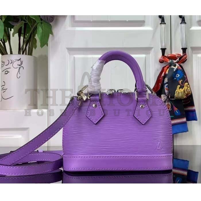 L0vis Vvtt0n LV Women Nano Alma Handbag Lilas Provence Lilac Epi Grained Cowhide Leather Master Quality