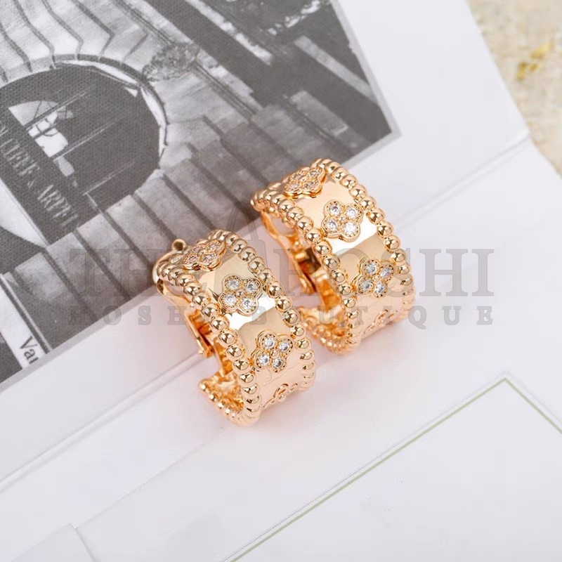 V*n Cl**f & Arpels Kaleidoscope Earrings, Perlée clovers hoop earrings Master Quality