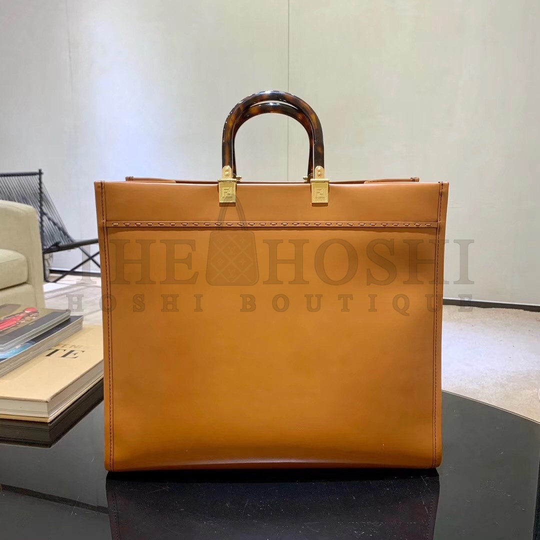 F**di Sunshine Large Tote Bag In Brown Calfskin Master Quality