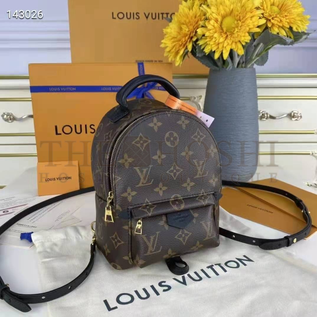 L0vis Vvtt0n LV Unisex Palm Springs Mini Monogram Coated Canvas Textile Lining Master Quality