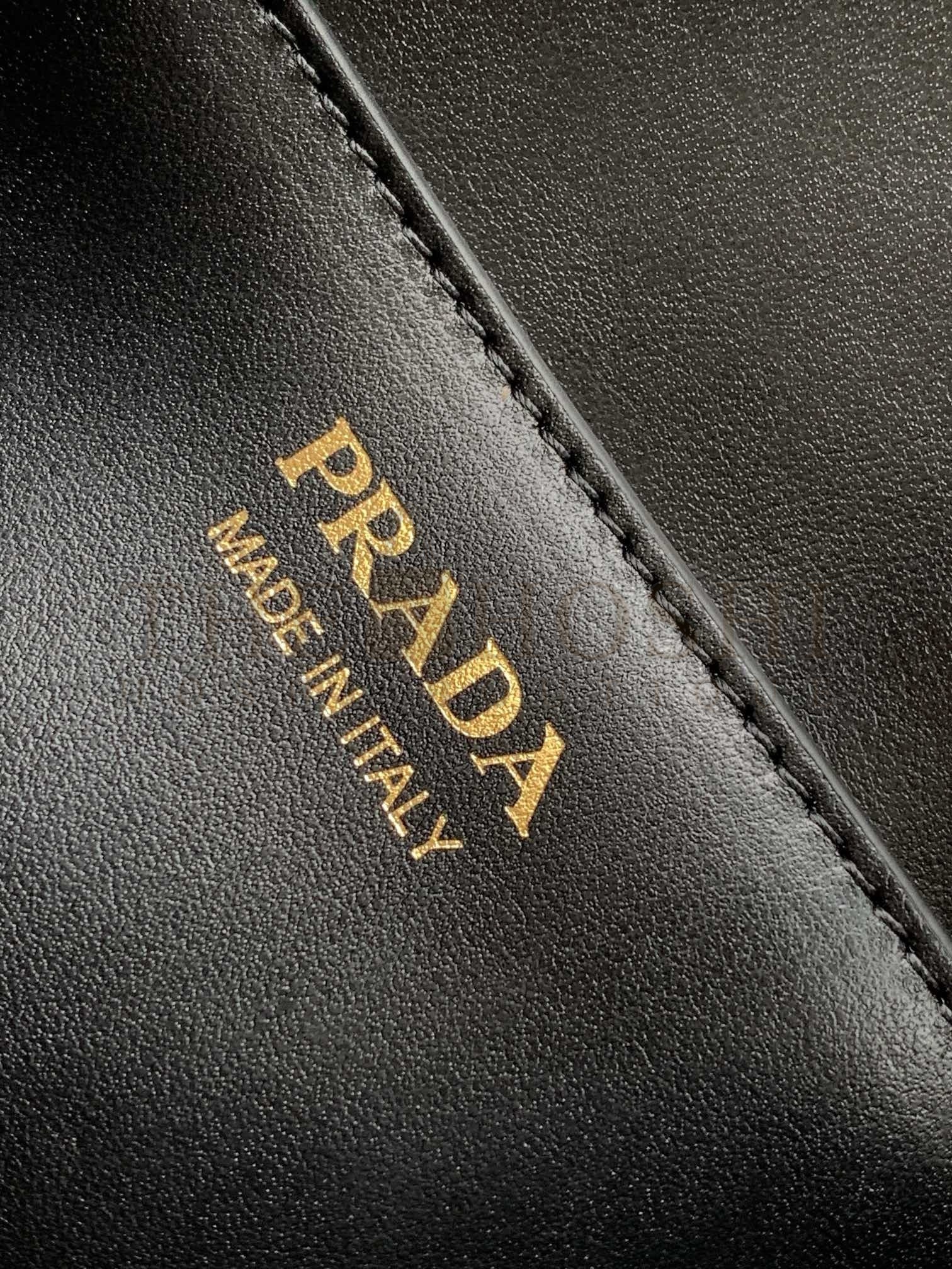 Pra*a Shoulder Bag in Black Smooth Calfskin Master Quality