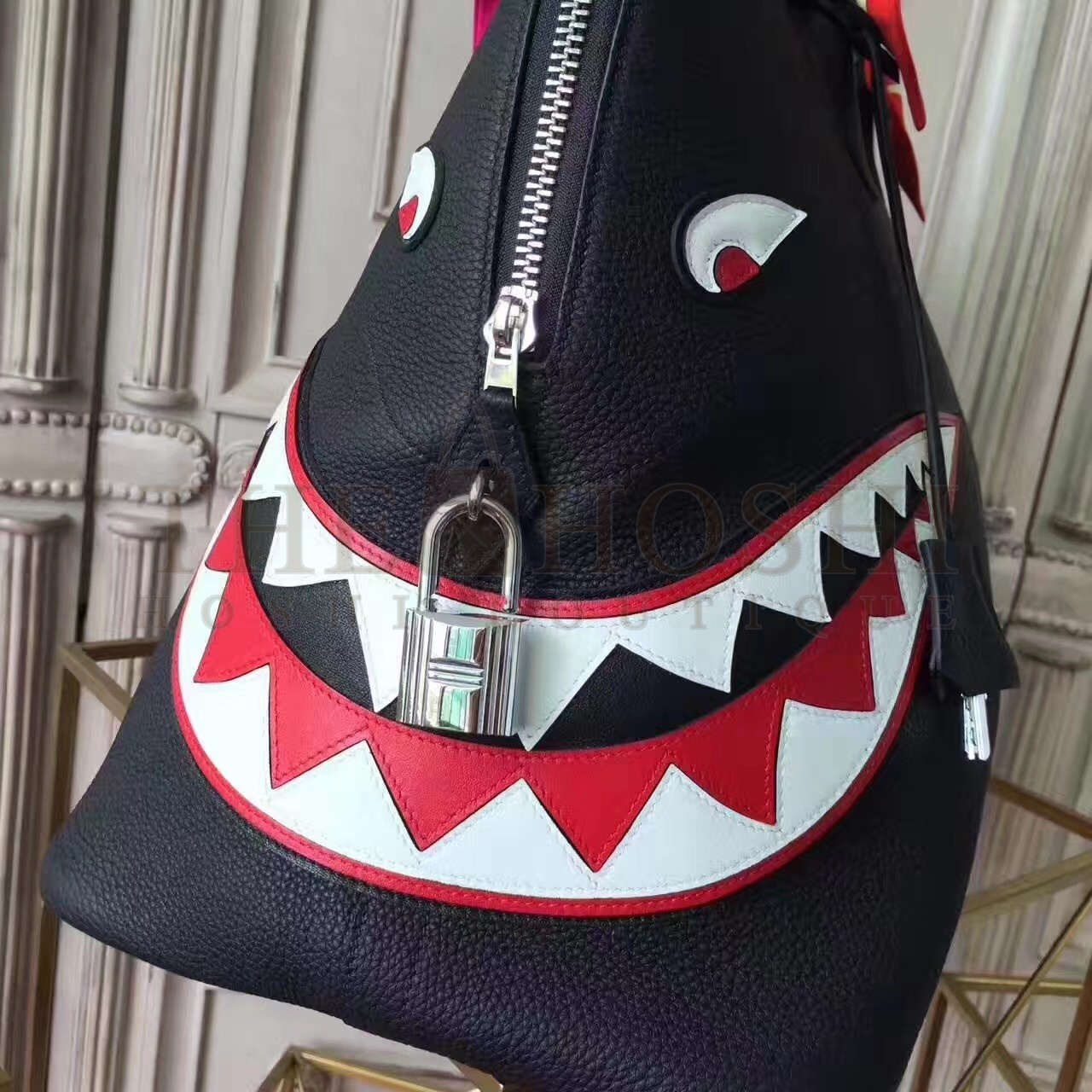H**me5 Shark Bolide 45cm Bag In Black Calfskin Master Quality