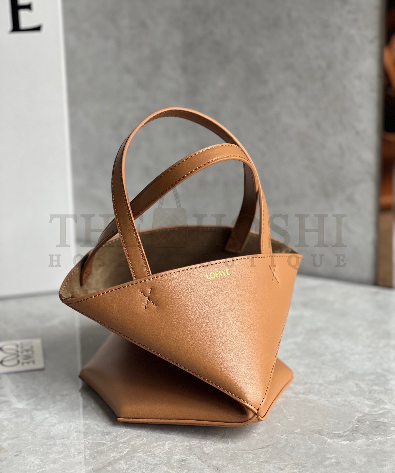 L0ew* Mini Puzzle Fold Tote Bag in Tan Calfskin Master Quality