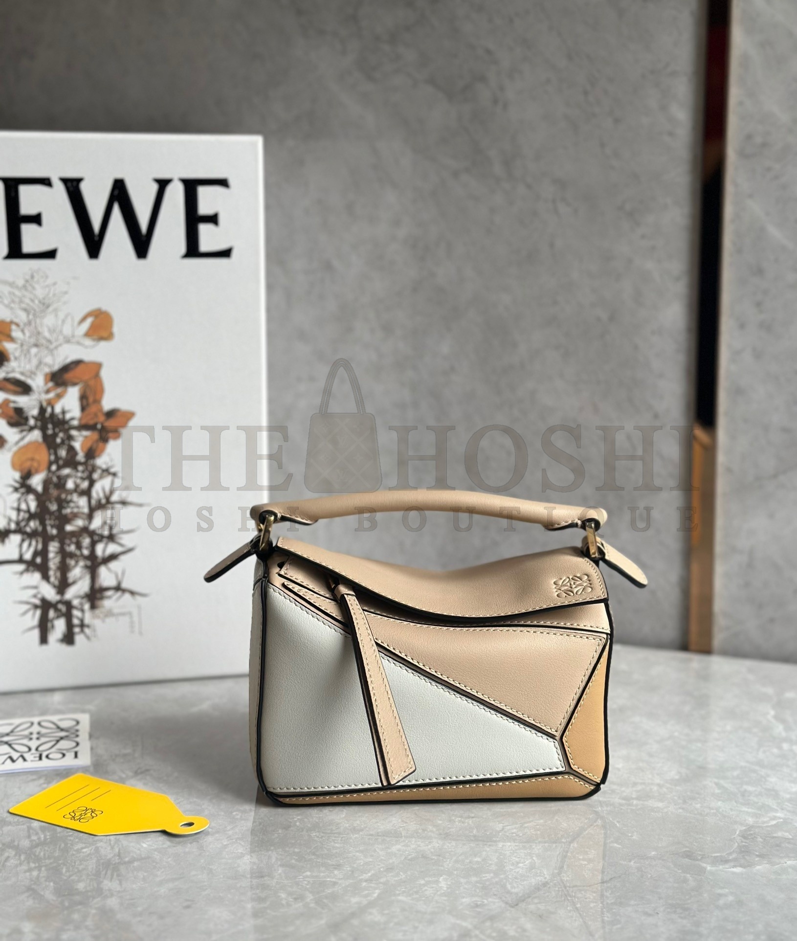 L0ew* Puzzle Mini Bag In White/Warm Desert Calfskin Master Quality