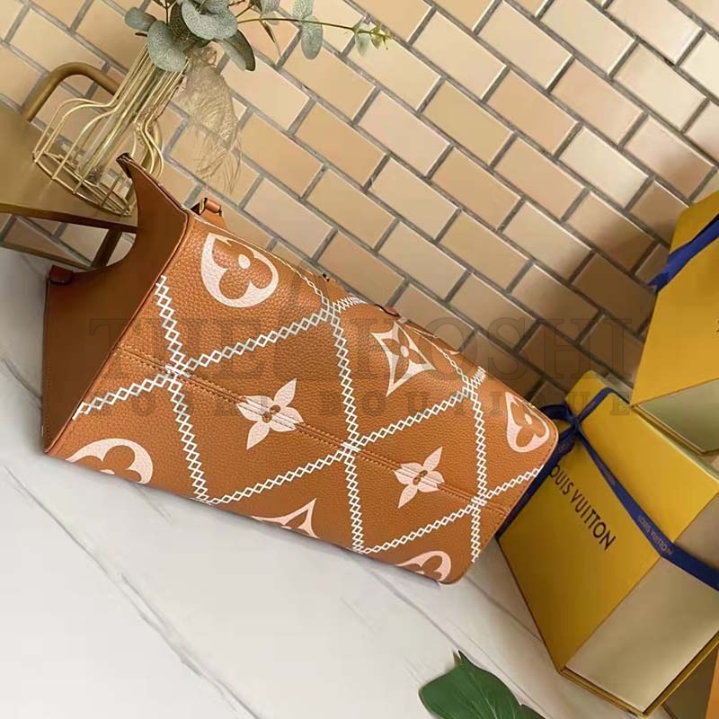 L0vis Vvtt0n LV Women OnTheGo MM Tote Bag Arizona Embossed S*pple Grained Cowhide Master Quality