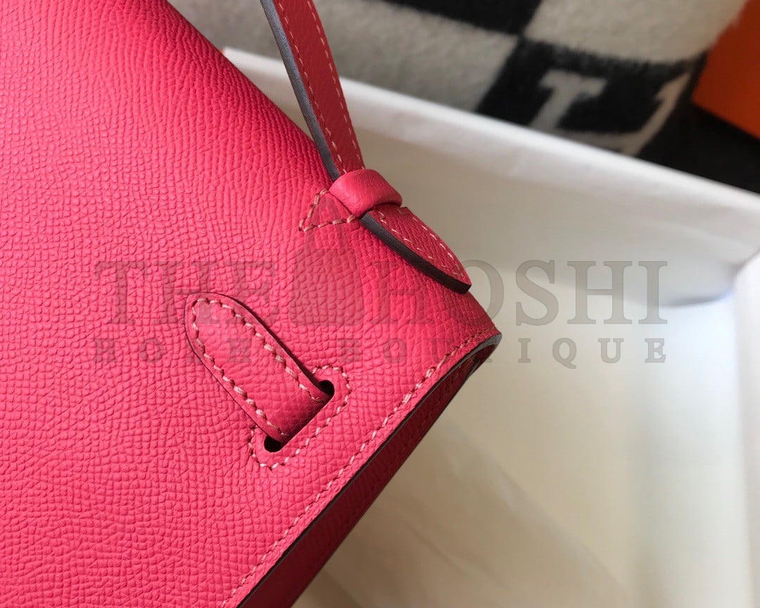 H**me5 Kelly Pochette Clutch Bag In Rose Lipstick Epsom Leather Master Quality