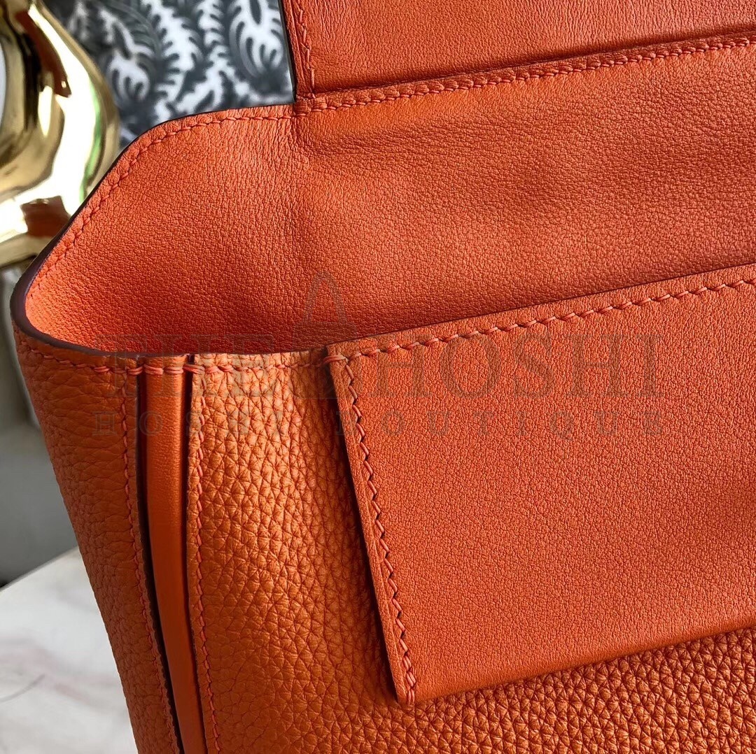 H**me5 24/24 29 Bag In Orange Clemence Calfskin Master Quality
